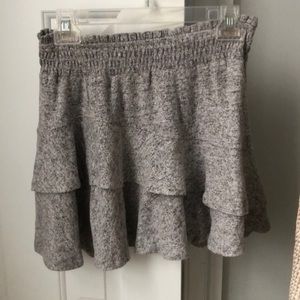grey ruffle skirt
